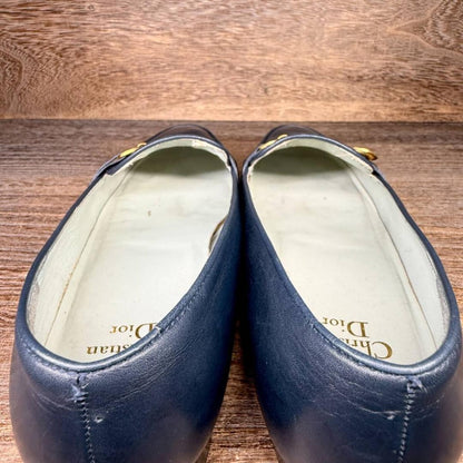 Christian Dior Flat Shoes Pumps Heel EU 35.5 US 5.5 Navy Authentic