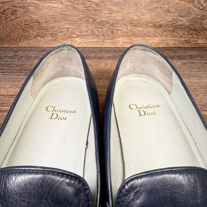 Christian Dior Flat Shoes Pumps Heel EU 35.5 US 5.5 Navy Authentic