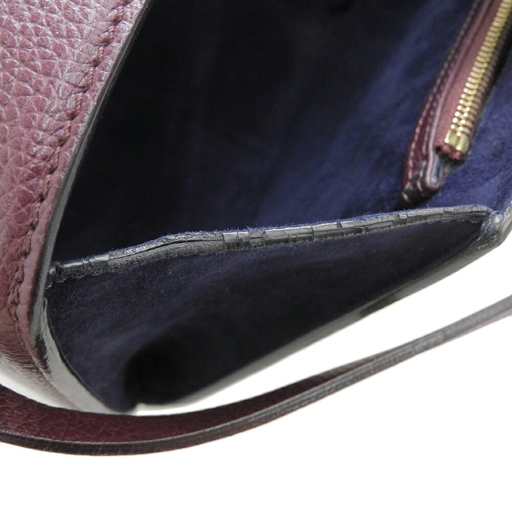 Alexander McQueen Shoulder Bag Purse Leather Charcoal Gray Bordeaux Authentic