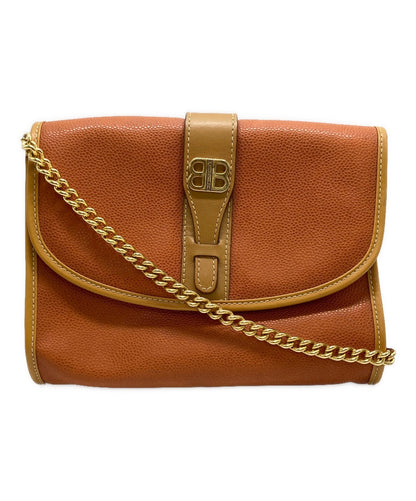 BALENCIAGA Shoulder Bag Purse BB Brown Authentic