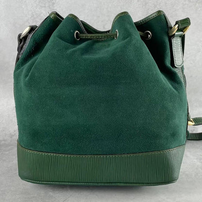 BALENCIAGA Shoulder Bag Purse BB Suede Leather Green Authentic