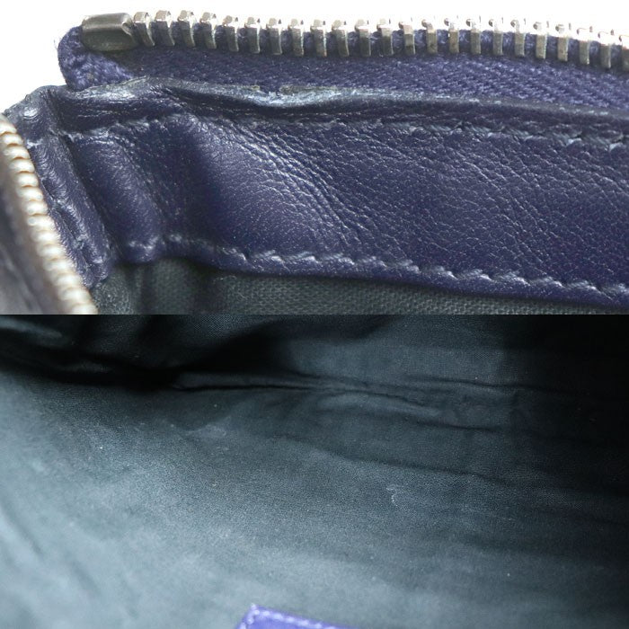 BALENCIAGA Clutch Bag Second Bag Suede Leather Blue Navy Authentic