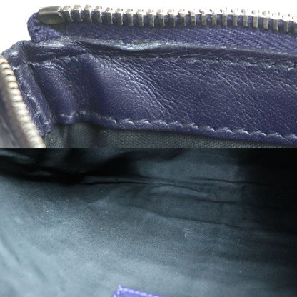BALENCIAGA Clutch Bag Second Bag Suede Leather Blue Navy Authentic