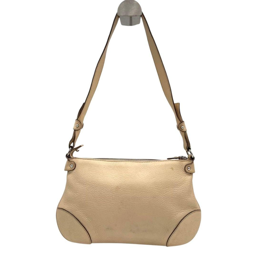 Salvatore Ferragamo shoulder bag Purse Gancini Beige Authentic Leather Women's