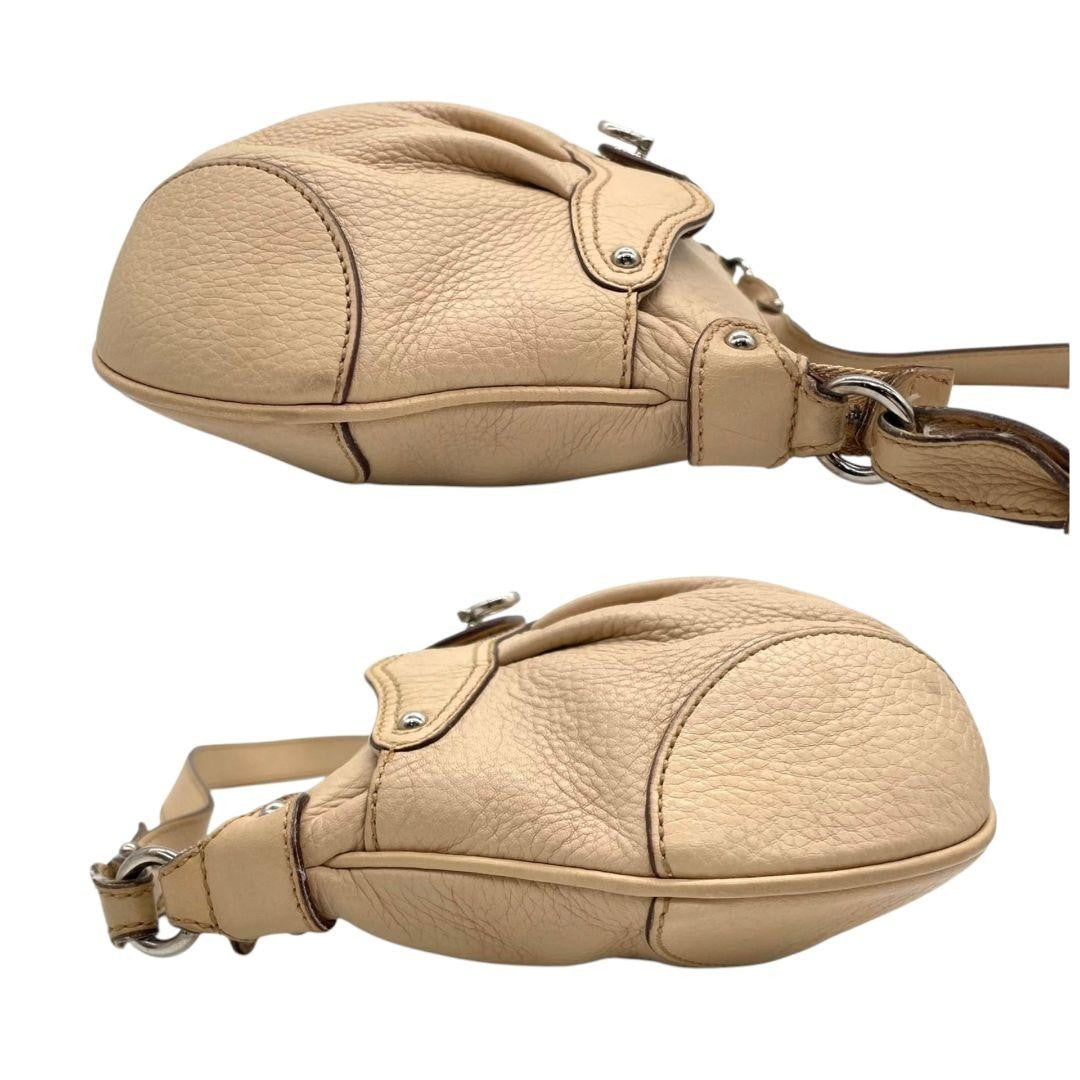 Salvatore Ferragamo shoulder bag Purse Gancini Beige Authentic Leather Women's