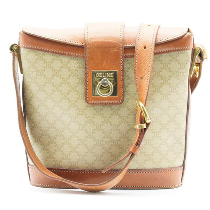 CELINE Macadam Purse Gancini bucket shoulder bag Leather PVC Used Unisex