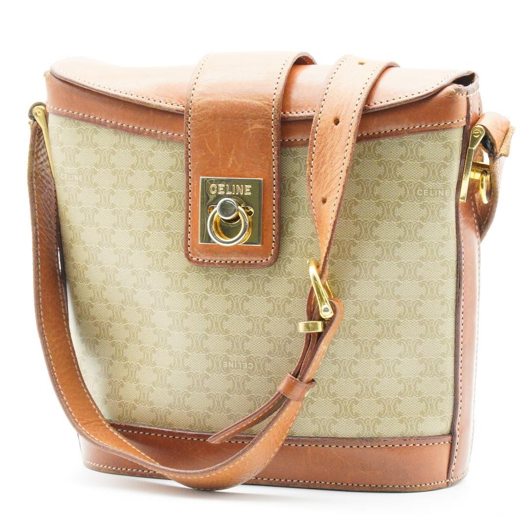 CELINE Macadam Purse Gancini bucket shoulder bag Leather PVC Used Unisex
