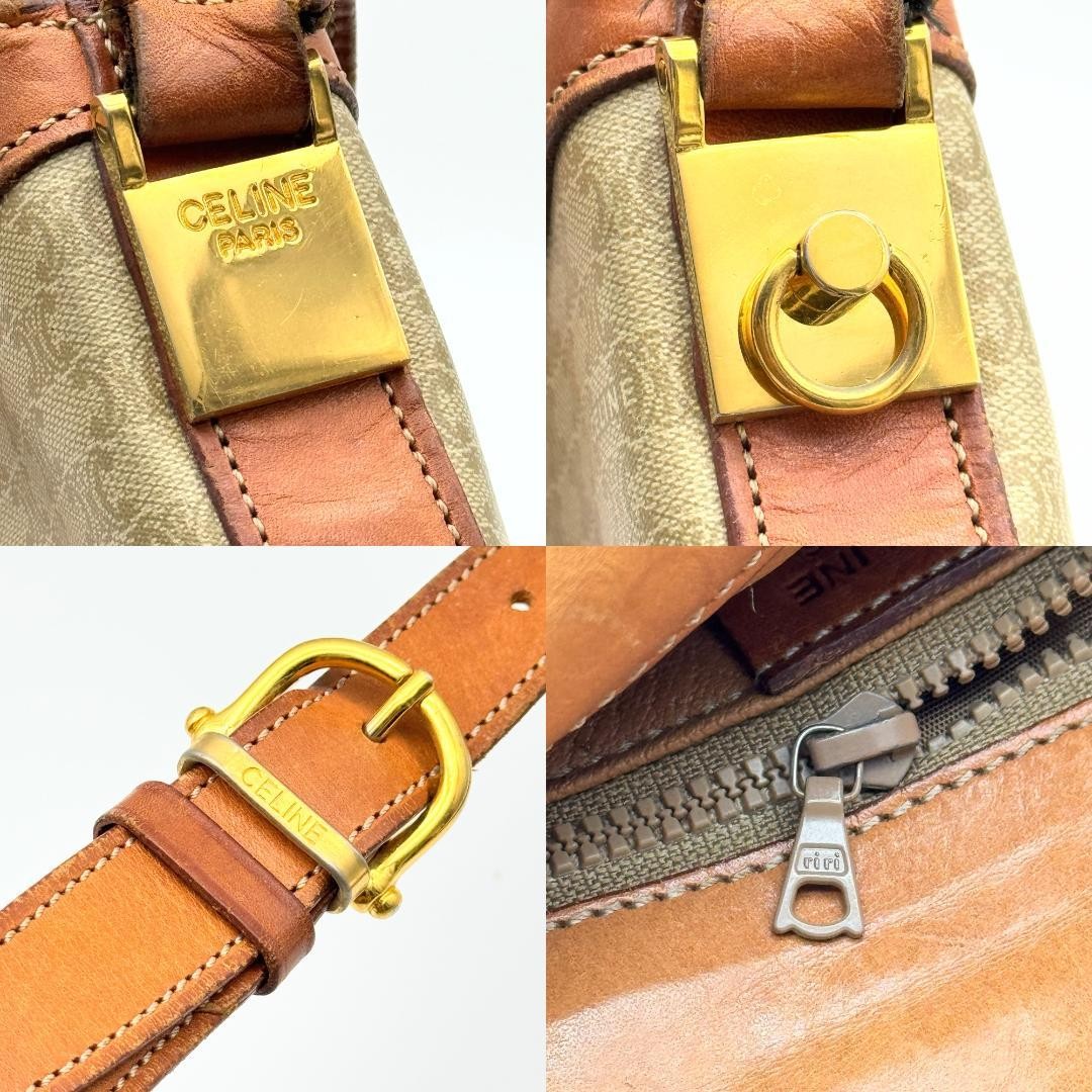 CELINE Macadam Purse Gancini bucket shoulder bag Leather PVC Used Unisex