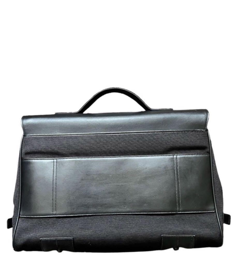 Montblanc Business Bag Briefcase Leather Nylon Black Authentic