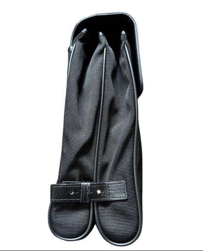 Montblanc Business Bag Briefcase Leather Nylon Black Authentic