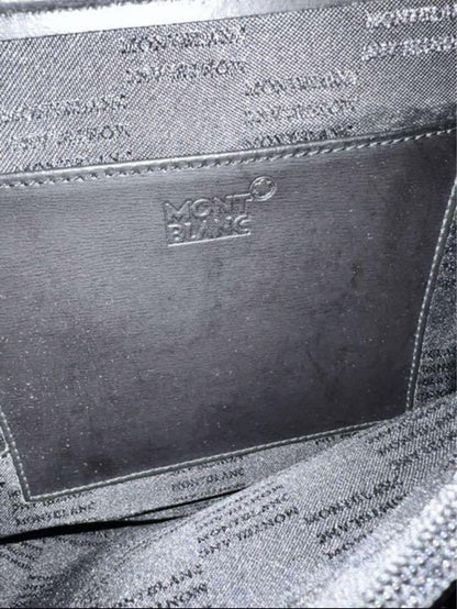 Montblanc Business Bag Briefcase Leather Nylon Black Authentic