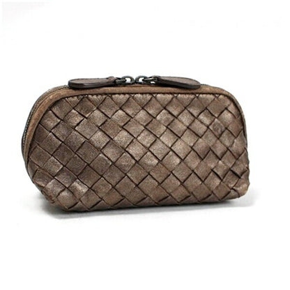 BOTTEGA VENETA Accessory Pouch Hand Pouch Intrecciato Leather Brown Authentic