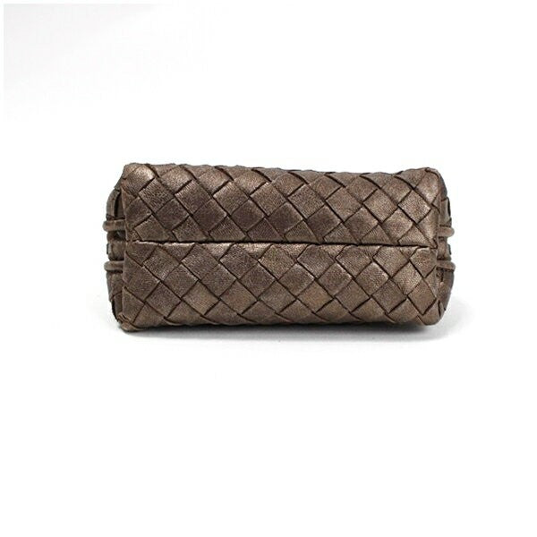 BOTTEGA VENETA Accessory Pouch Hand Pouch Intrecciato Leather Brown Authentic
