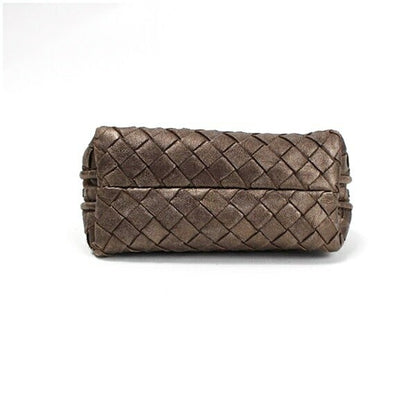 BOTTEGA VENETA Accessory Pouch Hand Pouch Intrecciato Leather Brown Authentic