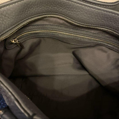 TOD'S Hand Bag Tote Purse Leather Black Authentic
