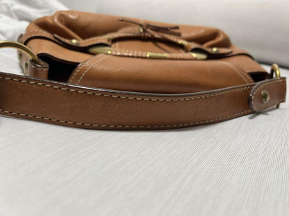 TOD'S Hand Bag Tote Purse Leather Brown Authentic