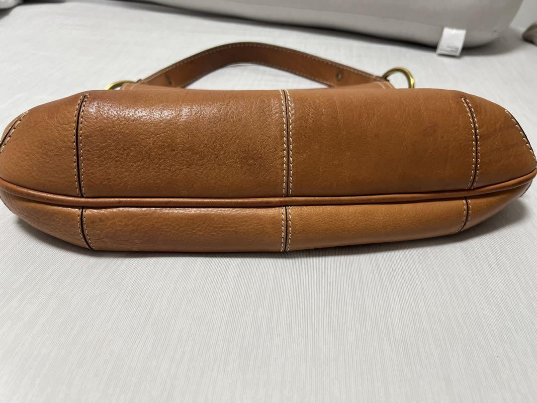 TOD'S Hand Bag Tote Purse Leather Brown Authentic