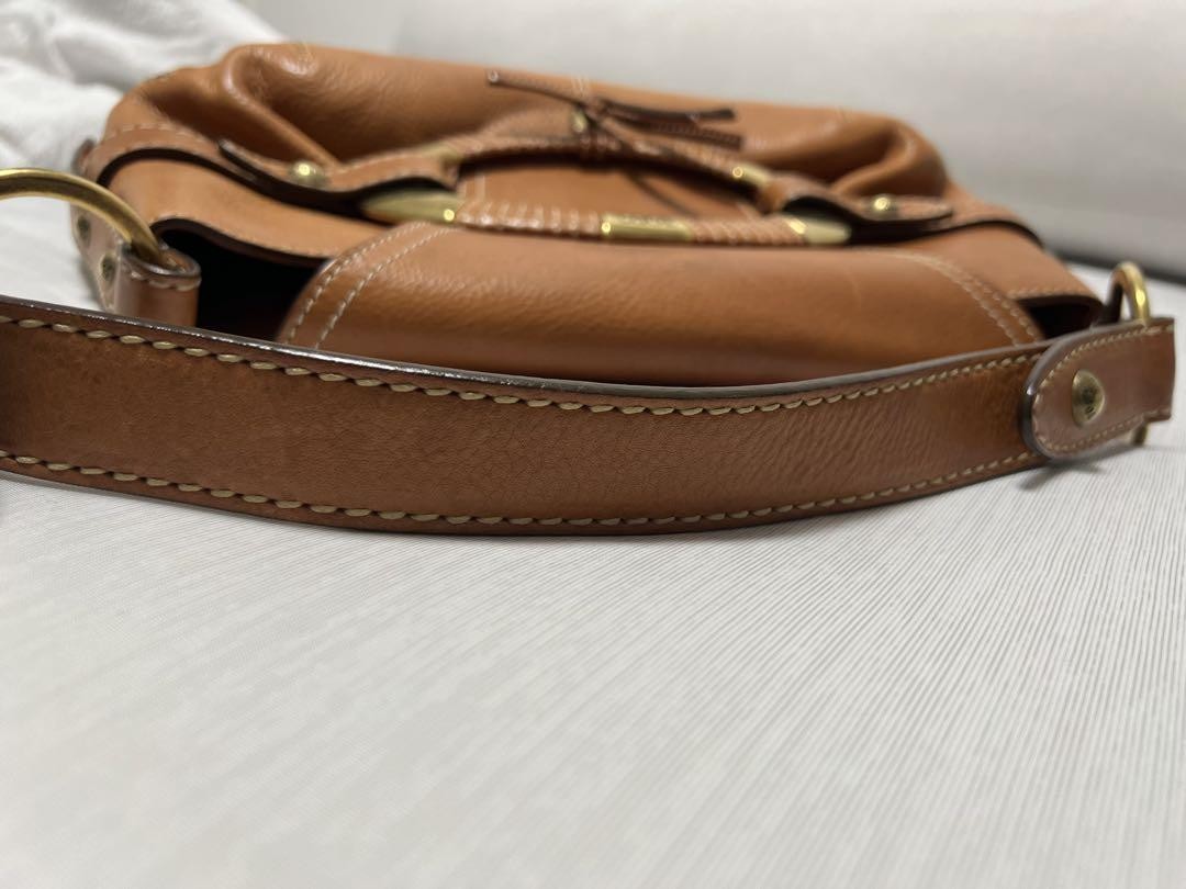 TOD'S Hand Bag Tote Purse Leather Brown Authentic
