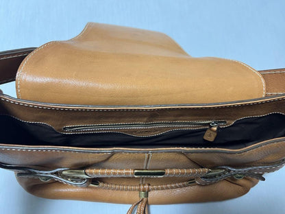 TOD'S Hand Bag Tote Purse Leather Brown Authentic