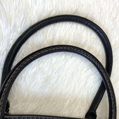 TOD'S Hand Shoulder Bag Tote Purse Leather Navy Authentic