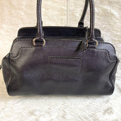 TOD'S Hand Shoulder Bag Tote Purse Leather Navy Authentic