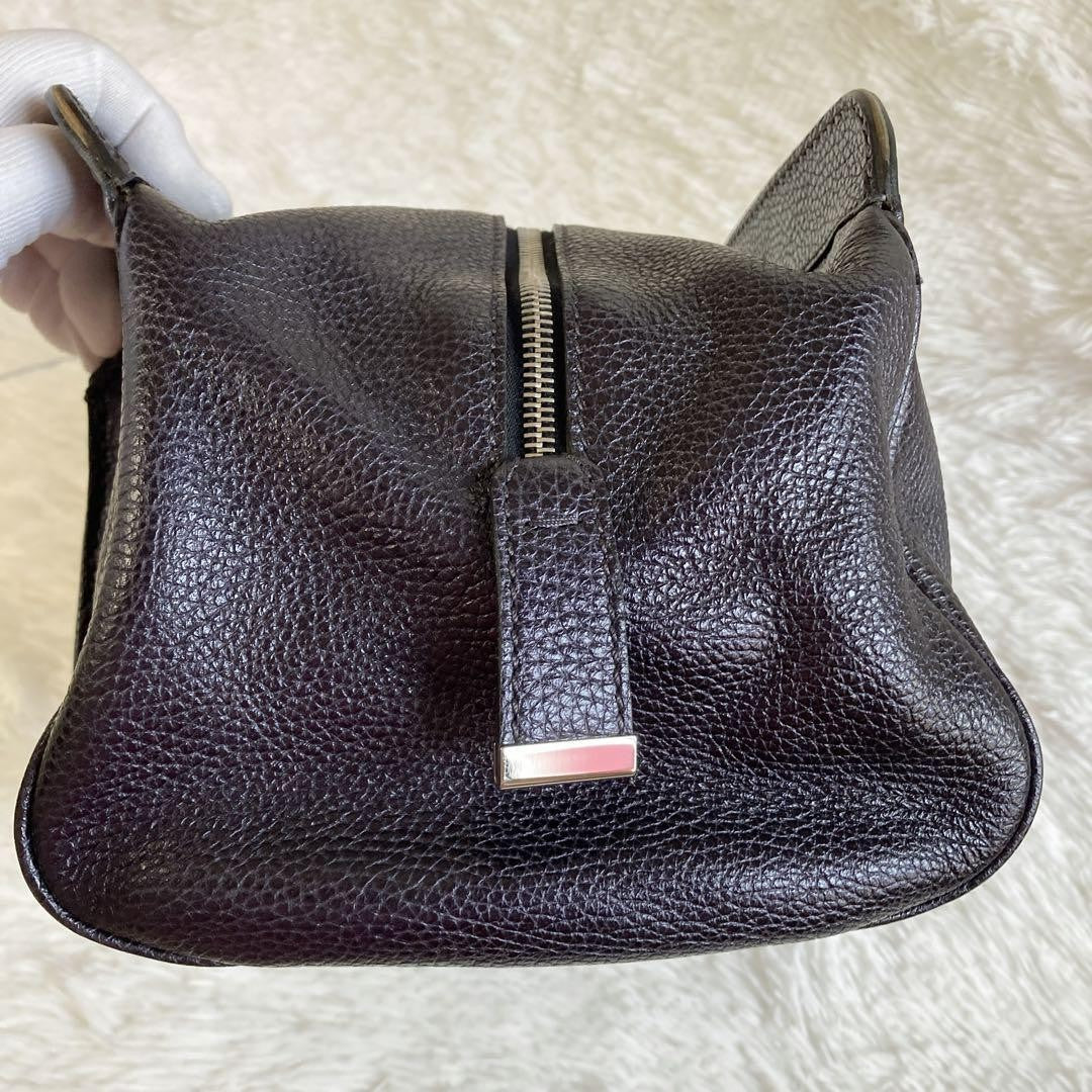 TOD'S Hand Shoulder Bag Tote Purse Leather Navy Authentic