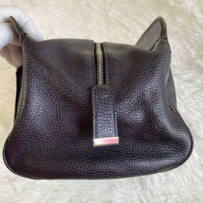 TOD'S Hand Shoulder Bag Tote Purse Leather Navy Authentic