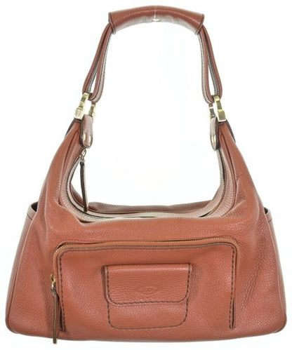 TOD'S Hand Shoulder Bag Tote Purse Leather Brown Authentic