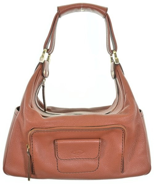 TOD'S Hand Shoulder Bag Tote Purse Leather Brown Authentic