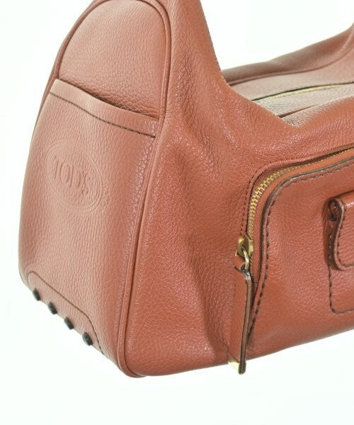 TOD'S Hand Shoulder Bag Tote Purse Leather Brown Authentic