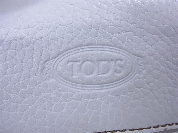 TOD'S Hand Bag Tote Purse D Bag Leather White Authentic
