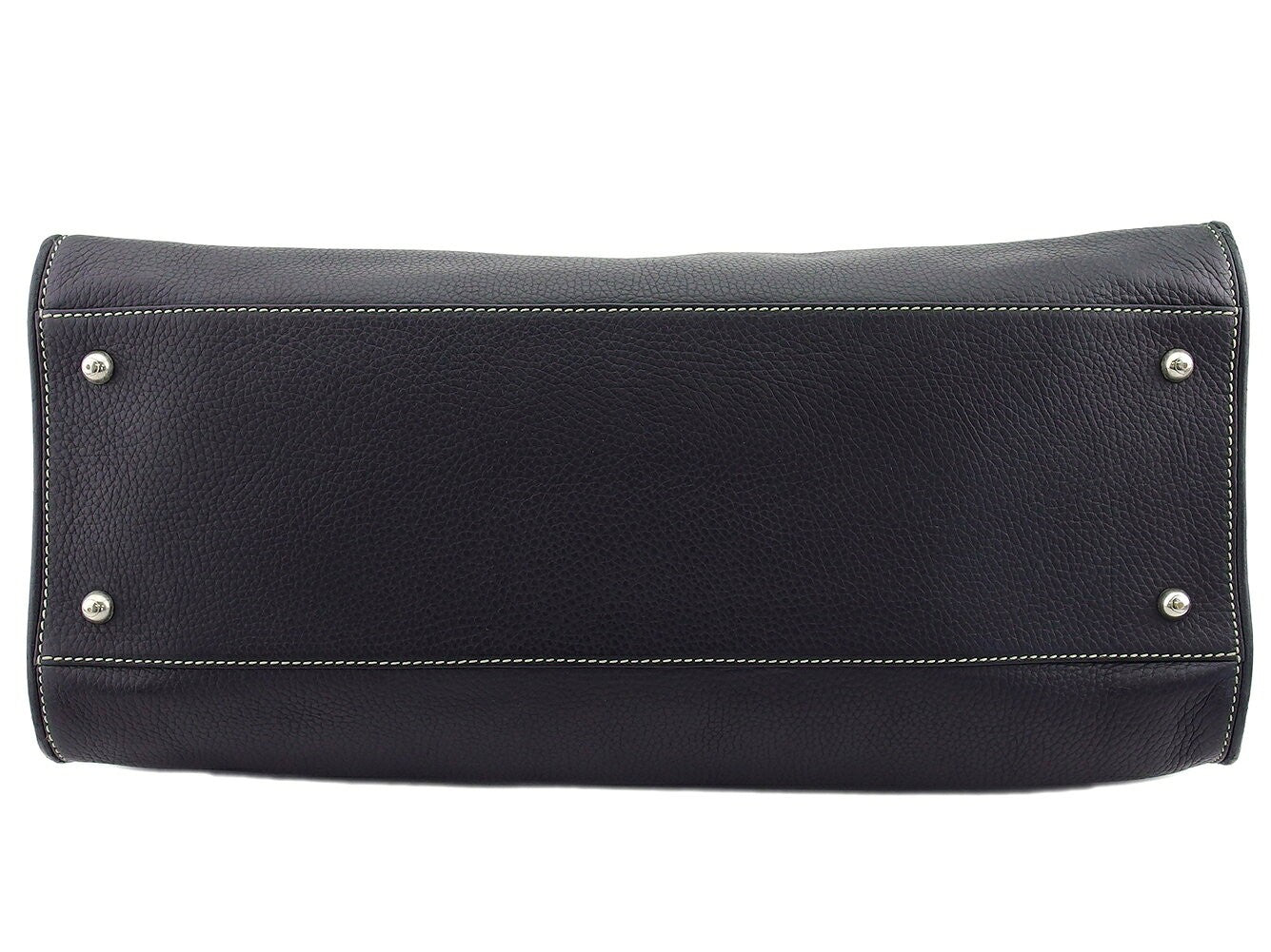 TOD'S Hand Bag Tote Purse Logo Black Authentic