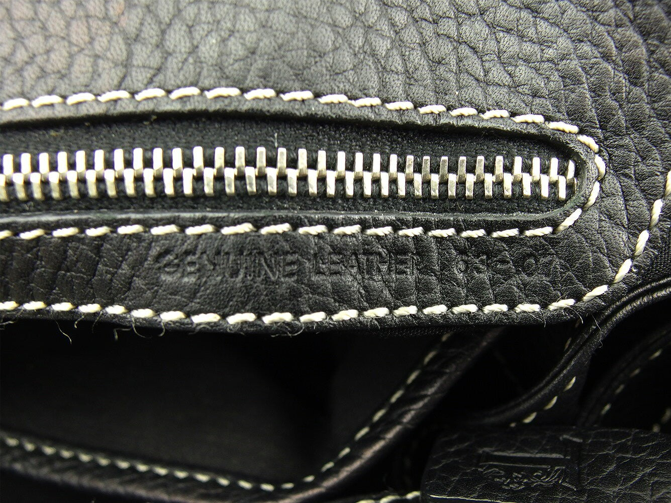 TOD'S Hand Bag Tote Purse Logo Black Authentic