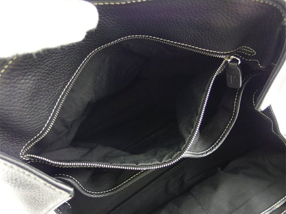 TOD'S Hand Bag Tote Purse Logo Black Authentic
