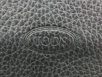 TOD'S Hand Bag Tote Purse Logo Black Authentic