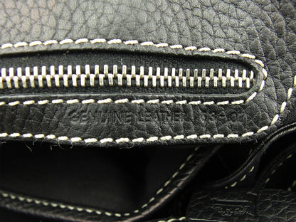 TOD'S Hand Bag Tote Purse Logo Black Authentic