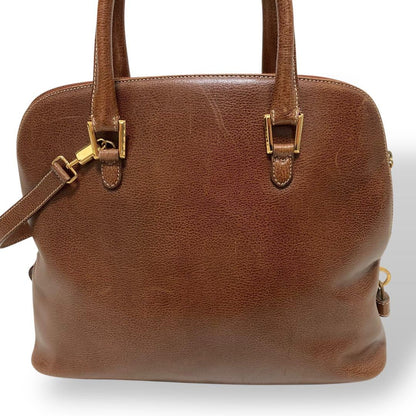 Salvatore Ferragamo Hand Shoulder Bag Tote Purse 2way Leather Brown Authentic