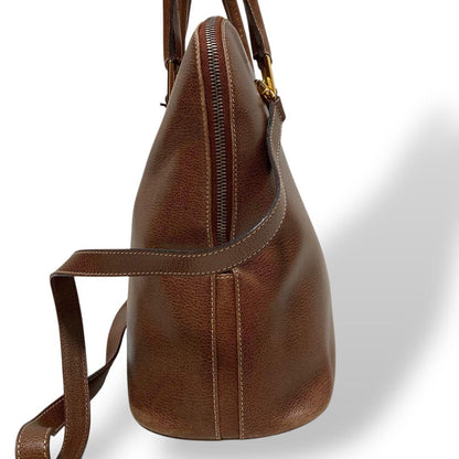 Salvatore Ferragamo Hand Shoulder Bag Tote Purse 2way Leather Brown Authentic