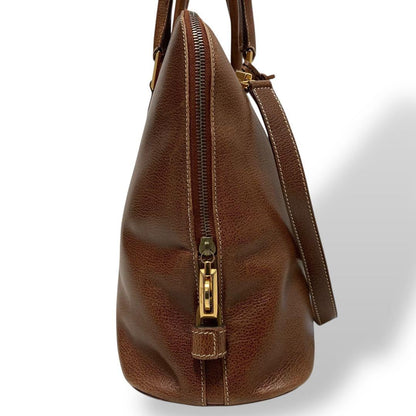 Salvatore Ferragamo Hand Shoulder Bag Tote Purse 2way Leather Brown Authentic