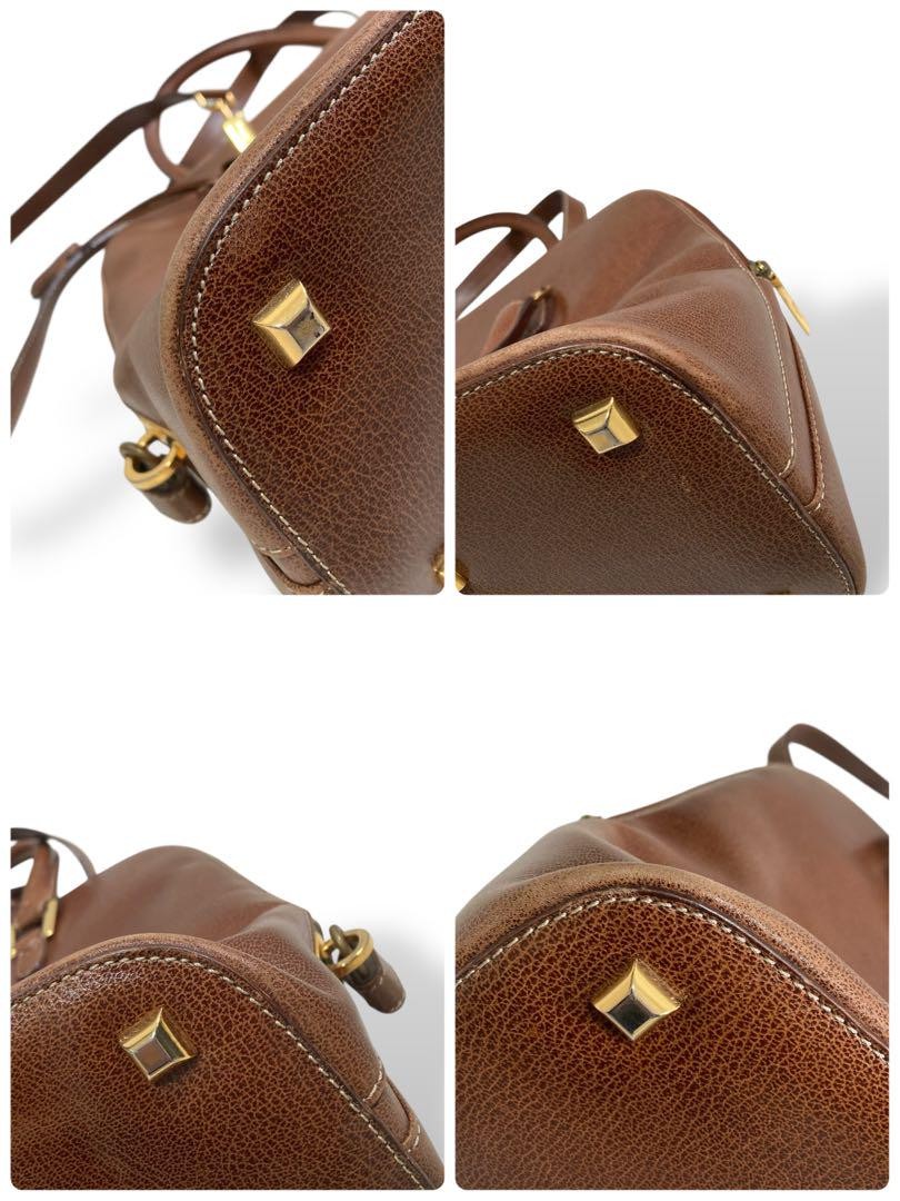 Salvatore Ferragamo Hand Shoulder Bag Tote Purse 2way Leather Brown Authentic