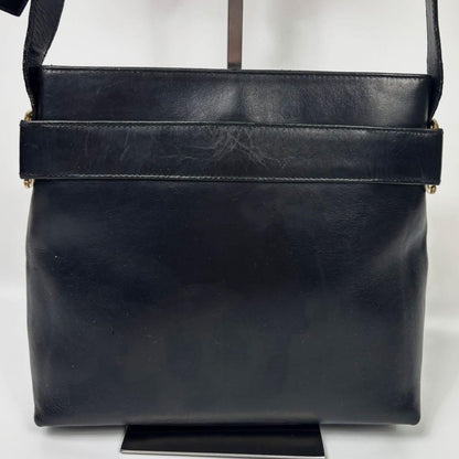Salvatore Ferragamo Shoulder Bag Purse Vara Ribbon Leather Black Authentic