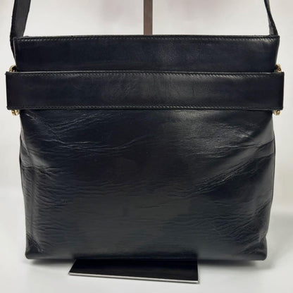 Salvatore Ferragamo Shoulder Bag Purse Vara Ribbon Leather Black Authentic