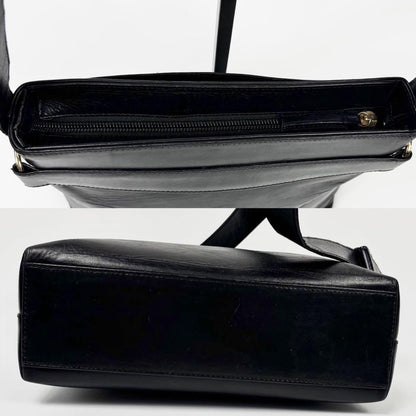 Salvatore Ferragamo Shoulder Bag Purse Vara Ribbon Leather Black Authentic