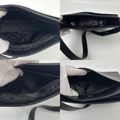 Salvatore Ferragamo Shoulder Bag Purse Vara Ribbon Leather Black Authentic