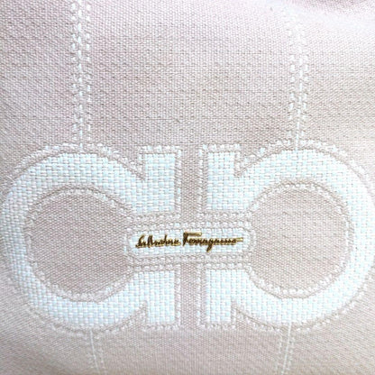 Salvatore Ferragamo Hand Bag Tote Purse Gancini Leather Pink White Authentic