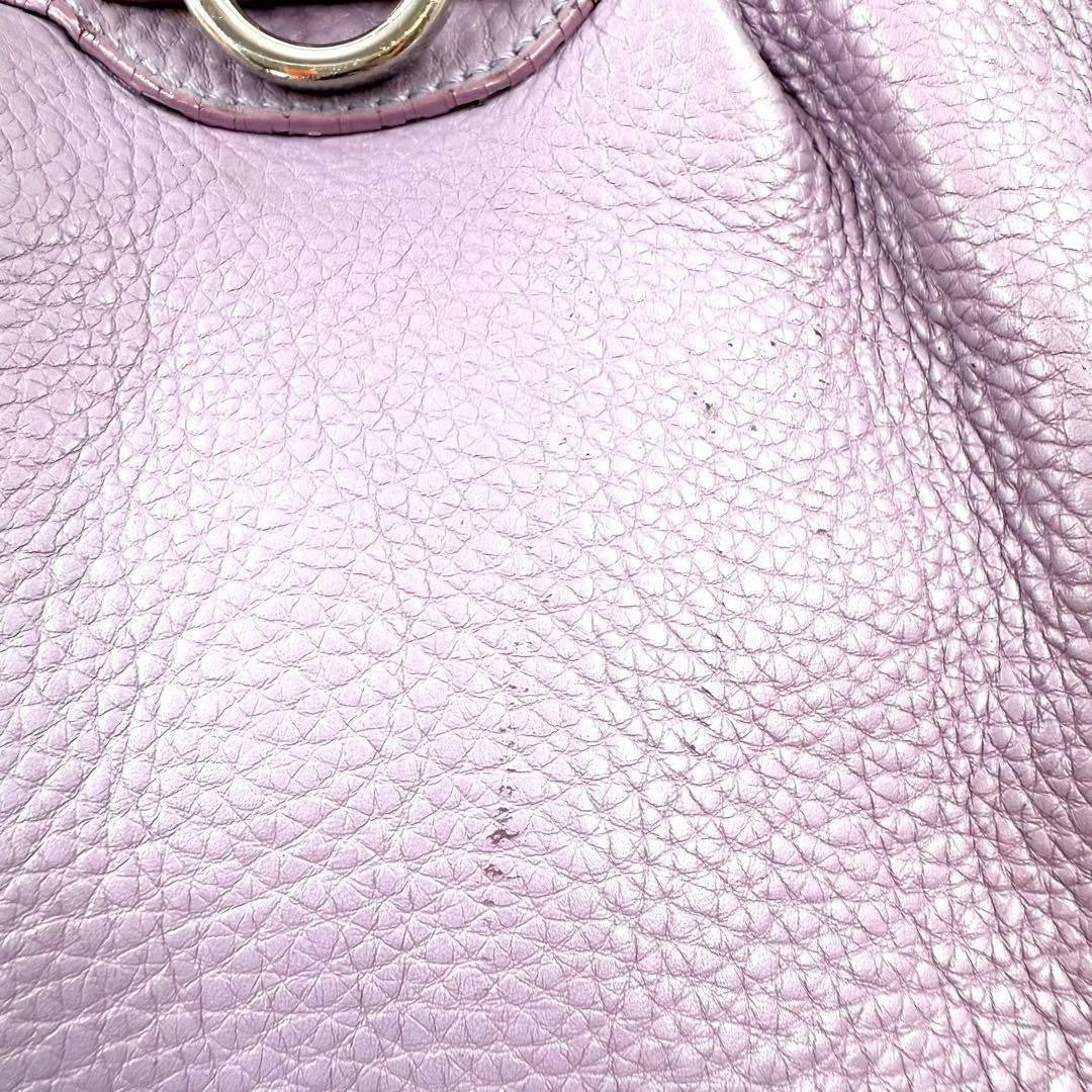 Salvatore Ferragamo Hand Bag Tote Purse Gancini Leather Lavender Authentic