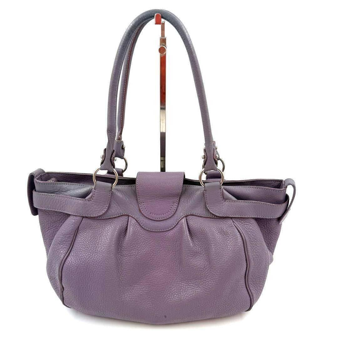 Salvatore Ferragamo Hand Bag Tote Purse Gancini Leather Lavender Authentic