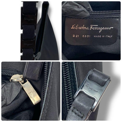 Salvatore Ferragamo Hand Shoulder Bag Tote Purse Black Authentic