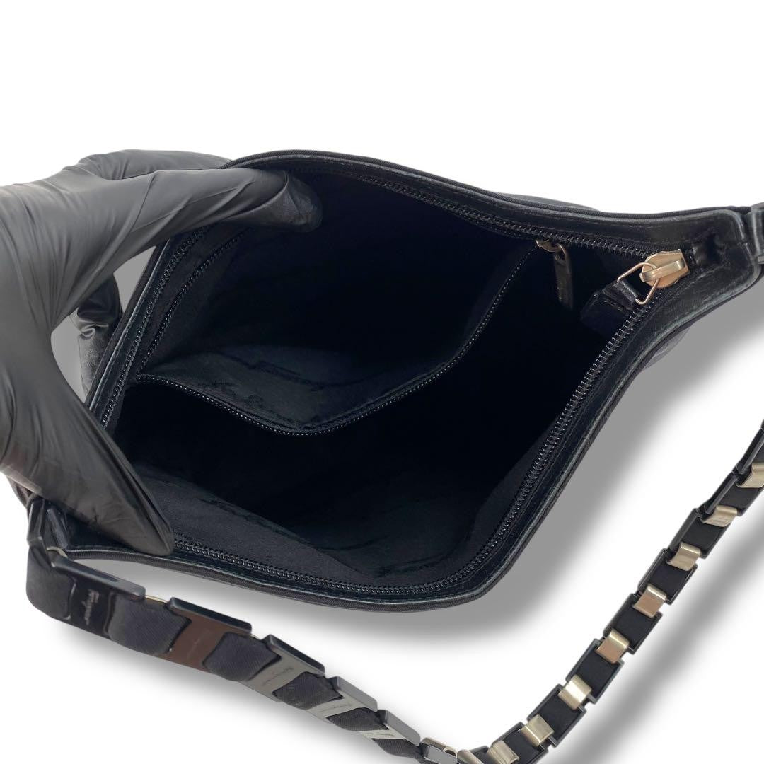Salvatore Ferragamo Hand Shoulder Bag Tote Purse Black Authentic