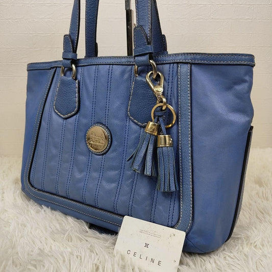 CELINE Hand Bag Tote Purse Horse carriage Leather Authentic